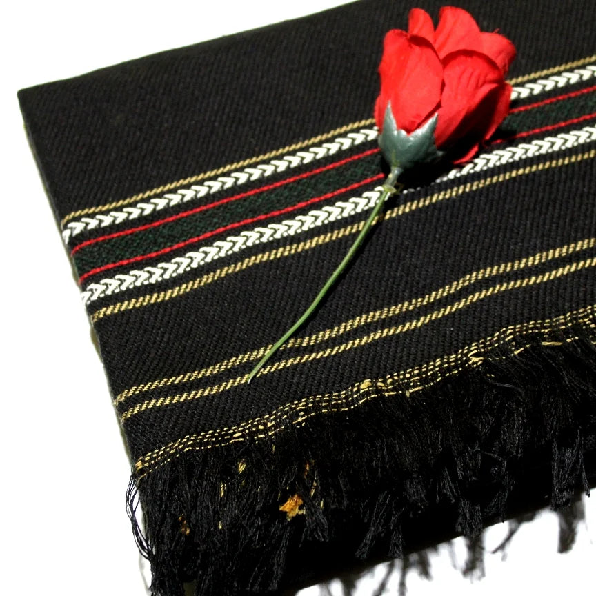 Black Unique Border Men Shawl