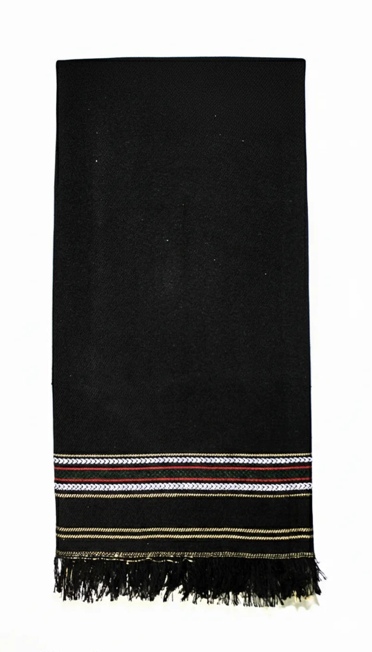 Black Unique Border Men Shawl