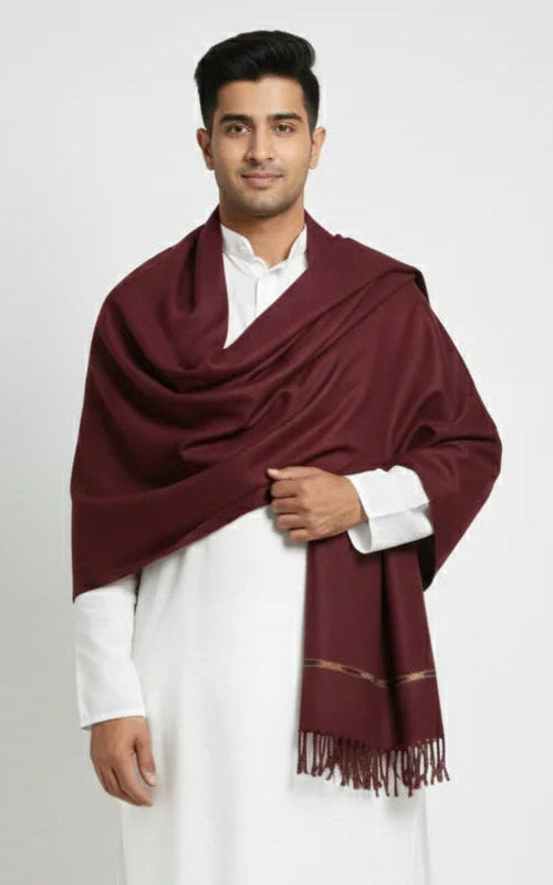 Premium Maroon Men's Shawl