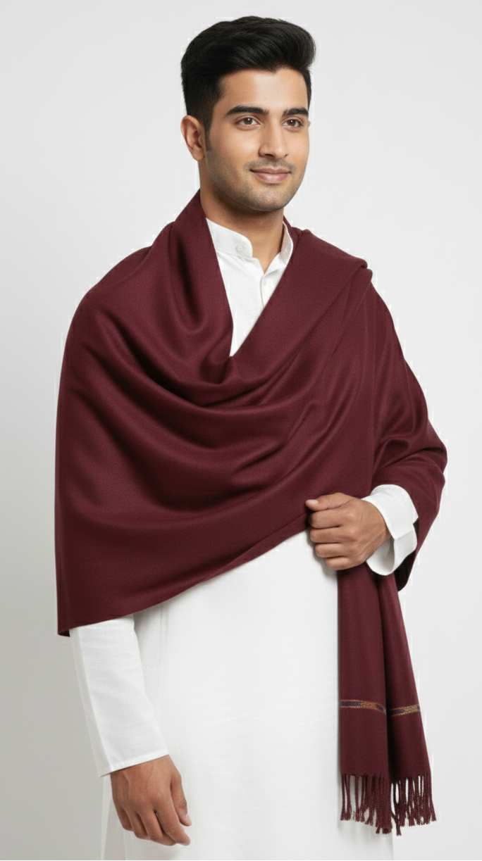 Premium Maroon Men's Shawl
