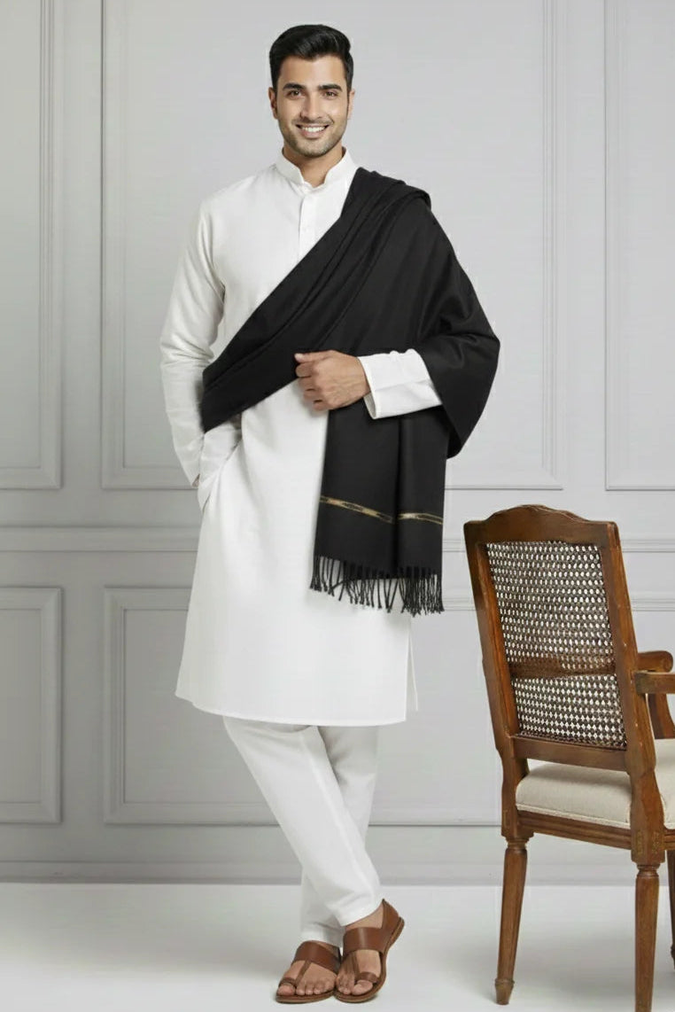 Premium black Men's Shawl