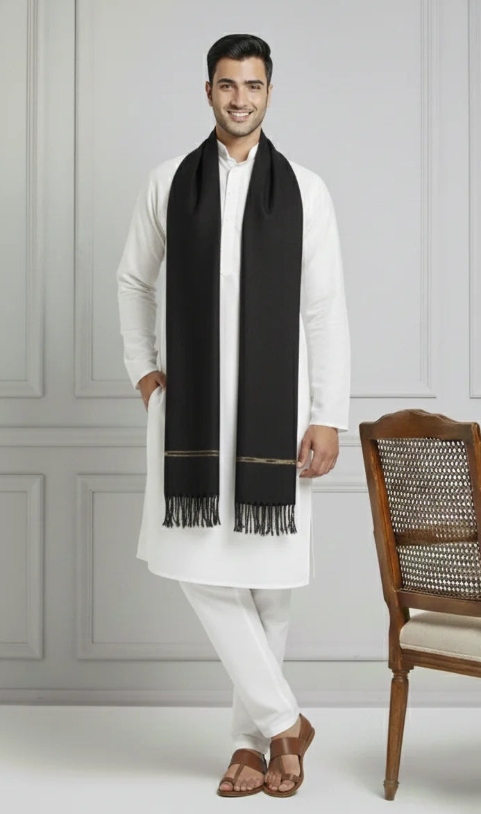 Premium black Men's Shawl