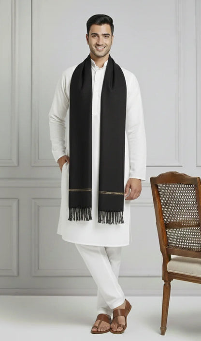 Premium black Men's Shawl