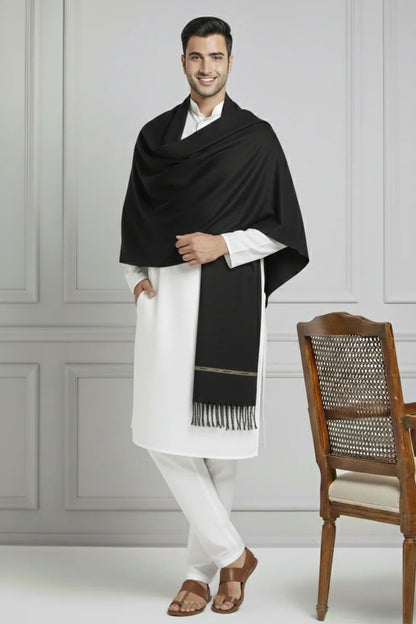 Premium black Men's Shawl