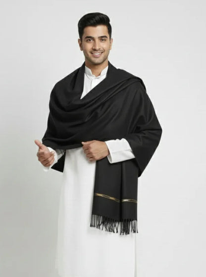 Premium black Men's Shawl