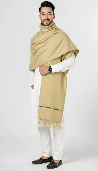 Premium Beige Men's Shawl