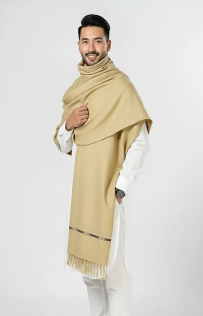 Premium Beige Men's Shawl