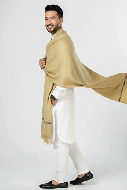 Premium Beige Men's Shawl
