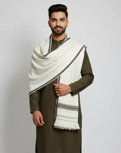 Premium Off White Men Shawl
