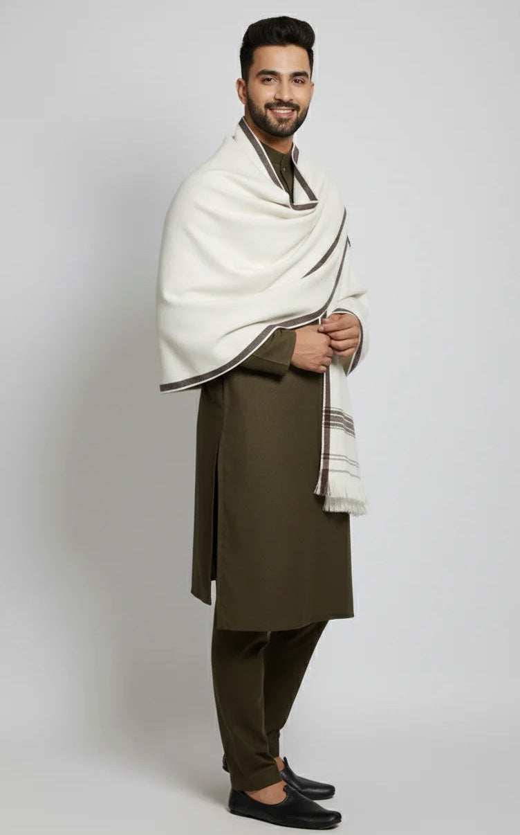 Premium Off White Men Shawl
