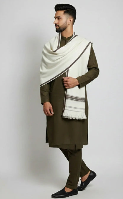 Premium Off White Men Shawl