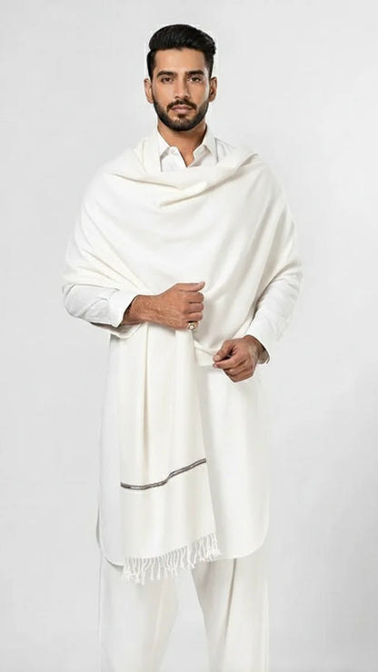 Premium White Men’s Shawl