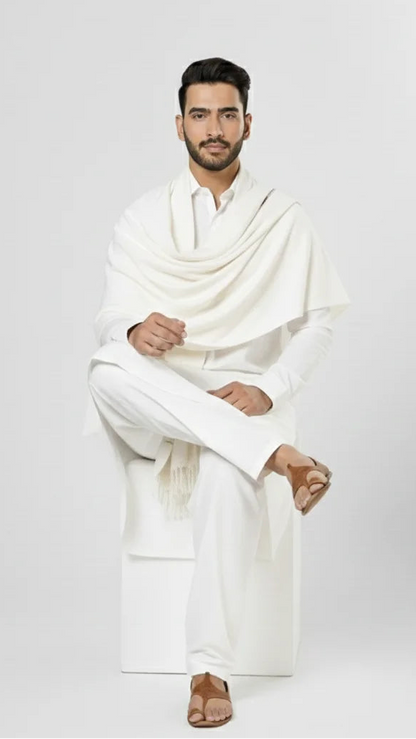 Premium White Men’s Shawl