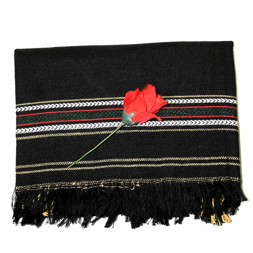 Black Unique Border Men Shawl