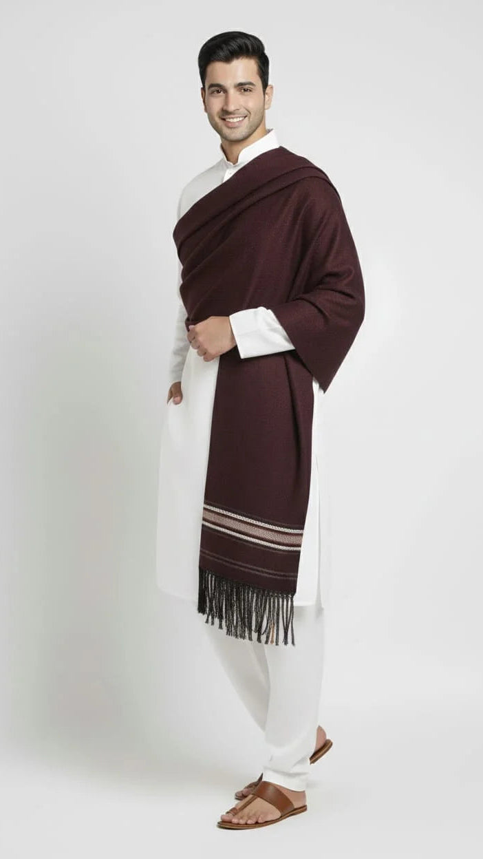 Burgundy Maroon Shawl