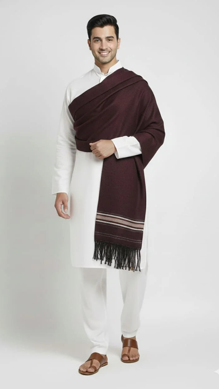 Burgundy Maroon Shawl