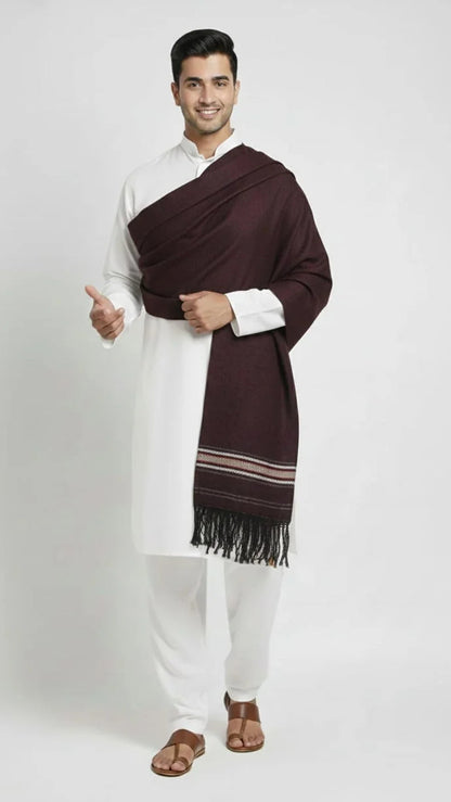 Burgundy Maroon Shawl